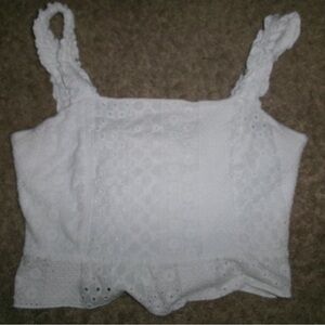 SOLD-URBAN Romantics White Eyelet Tank Top